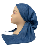 PP-SHIM-DN Denim Blue Shimmer Pre-Tied Bandanna with Velvet Grip