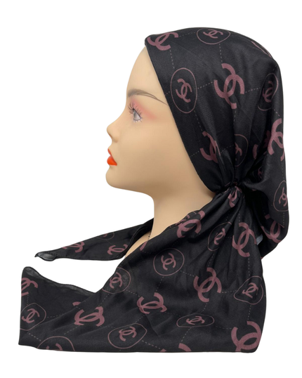 Revaz HS659A/N Black/Burgundy C Design Adjustable Pre-Tied Bandanna with Velvet Grip Myselflingerie.com