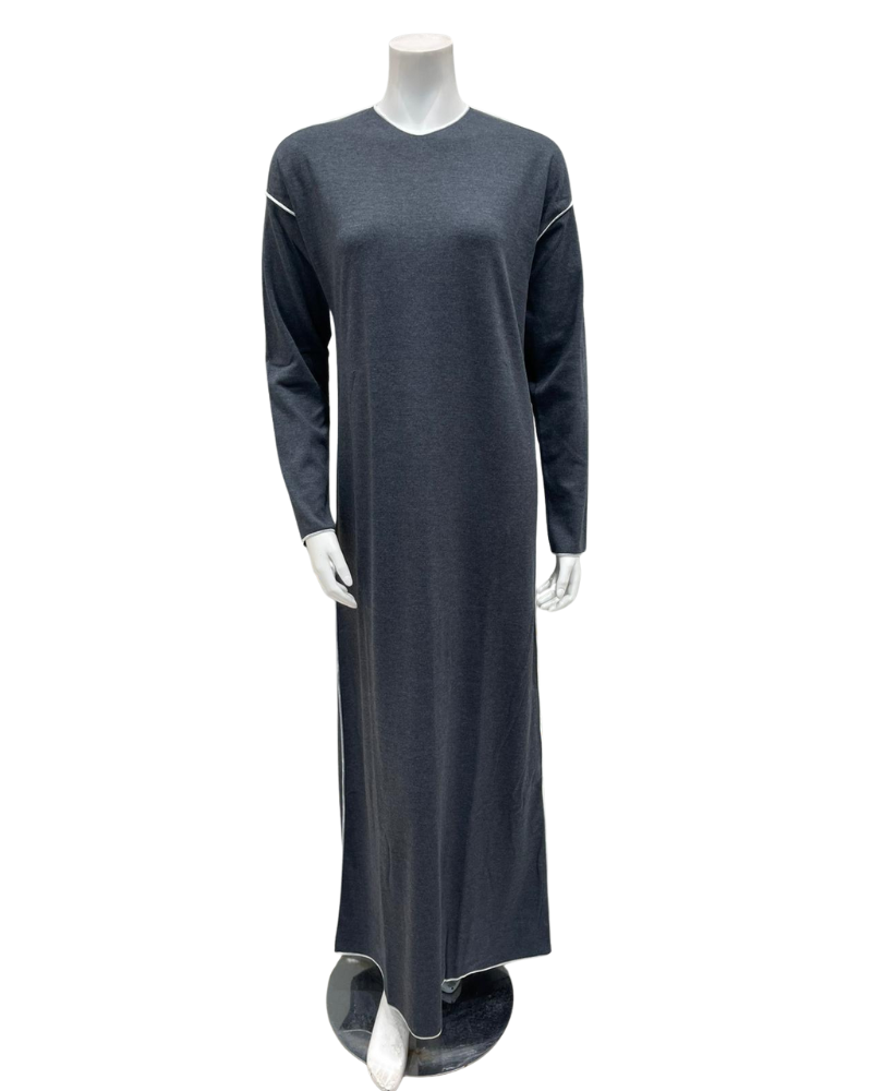 Iora Lingerie 25419C Grey Stitched Cotton Blend Pull On Nightgown Myselflingerie.com