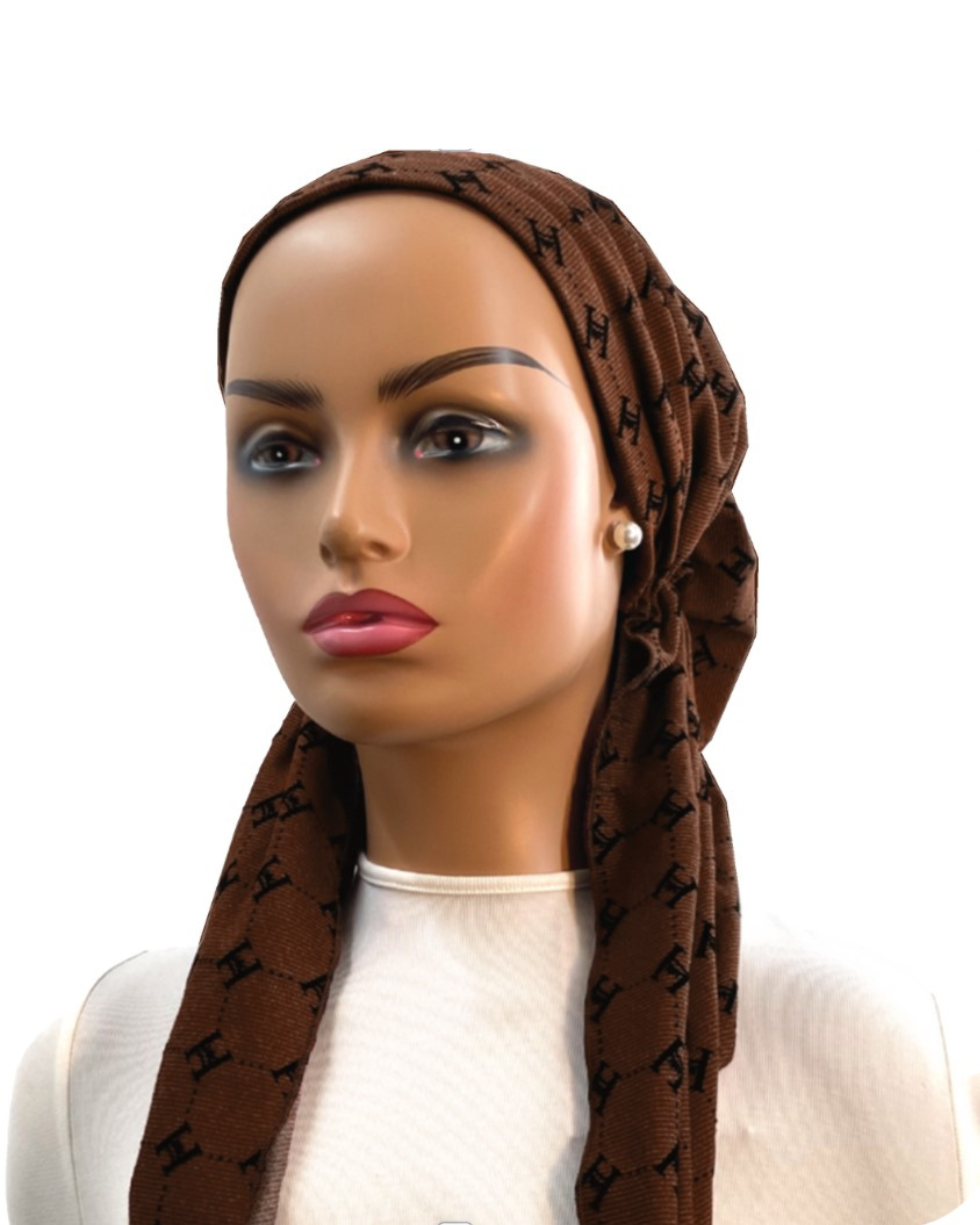 Ahead P2741 Chocolate Flocked Denim Classic Fit Pre-Tied Bandanna Myselflingerie.com