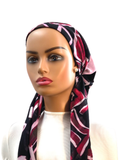 P2710 Black Pink Artistic Classic Fit Pre-Tied Bandanna