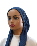 Ahead Steel Blue Amble Versatile Style Long Tails Open Back Pre-Tied Bandanna