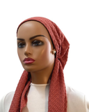 VT2736 Dusty Rose Amble Versatile Style Long Tails Open Back Pre-Tied Bandanna