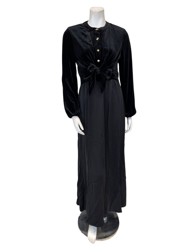 ORD DRO26923 Velvet Button Down Fake Wrap Lounger Myselflingerie.com