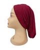 C. Bird Burgundy Ribbed with Logo Bamboo Beanie Snood