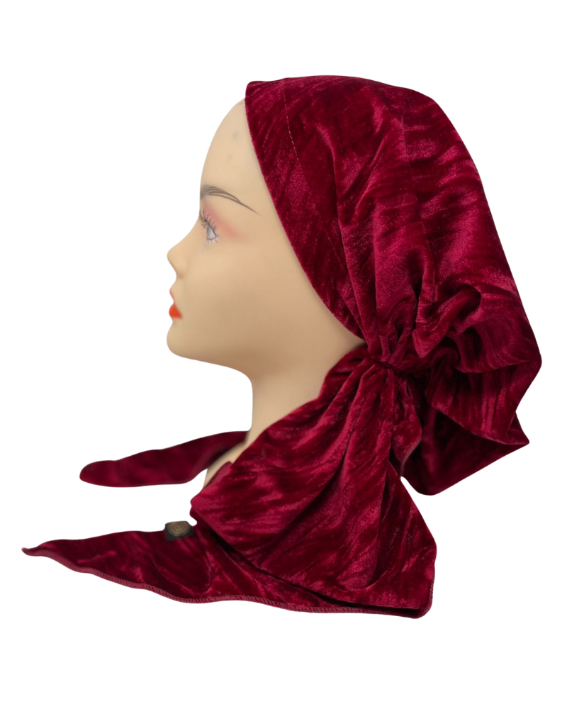 Cherie HA-DESVLVT-BRY Berry Designed Adjustable Pre-Tied Bandanna Myselflingerie.com