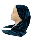 Cherie HA-DESVLVT-TL Teal Designed Adjustable Pre-Tied Bandanna Myselflingerie.com