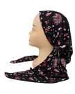 Cherie HA-PLKN-BLKRD Black/Red Plaid Knit Adjustable Pre-Tied Bandanna Myselflingerie.com