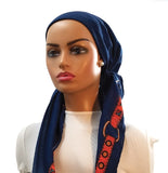 Ahead Chambray Belts Versatile Style Long Tails Open Back Pre-Tied Bandanna