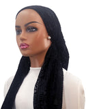Ahead Black Clover Velour Israeli Style Long Tails Pre-Tied Bandanna
