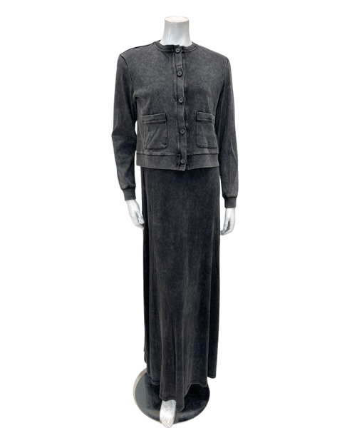 ORD Black Wash Sleeveless Maxi Jumper & Cardigan Set Myselflingerie.com