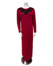 Verdiani Crimson/Black Necklace Lace Applique Pull On Modal Nightown