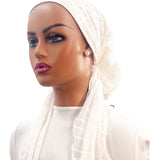 P2601 White Waverly Mesh Classic Fit Pre-Tied Bandanna