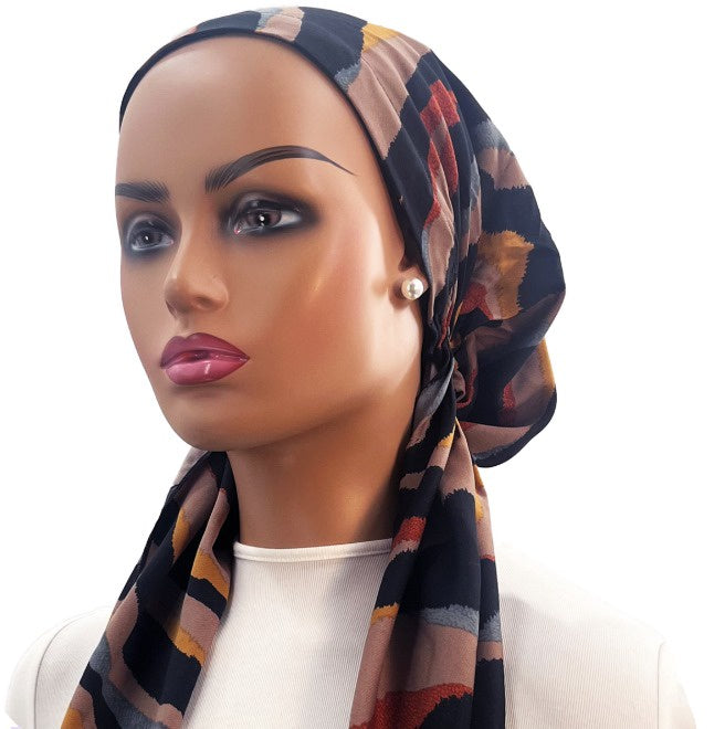 Ahead IT2607 Multicolor Kamara Israeli Style Long Tails Pre-Tied Bandanna Myselflingerie.com