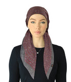 SP323A-PNK/GRY Pink/Grey Adjustable Pre-Tied Open Back Bandanna