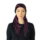 SP322A-BLK/BRY Black/Berry Adjustable Pre-Tied Open Back Bandanna