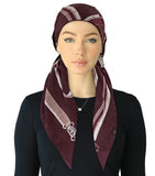 SP320A-BGY Burgundy Adjustable Pre-Tied Open Back Bandanna