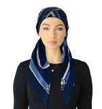SP320A-BL Blue Adjustable Pre-Tied Open Back Bandanna