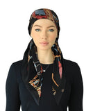 SP319A-BLK/MU Black Multi Adjustable Pre-Tied Open Back Bandanna