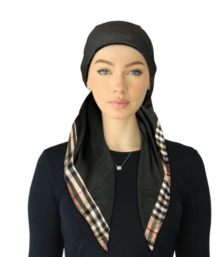 Cherie SP318A-BLK Black Adjustable Pre-Tied Open Back Bandanna Myselflingerie.com