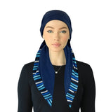 SP316A-BL Blue Adjustable Pre-Tied Open Back Bandanna
