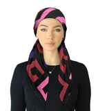 SP315A-BLK/MU Black Multi Adjustable Pre-Tied Open Back Bandanna