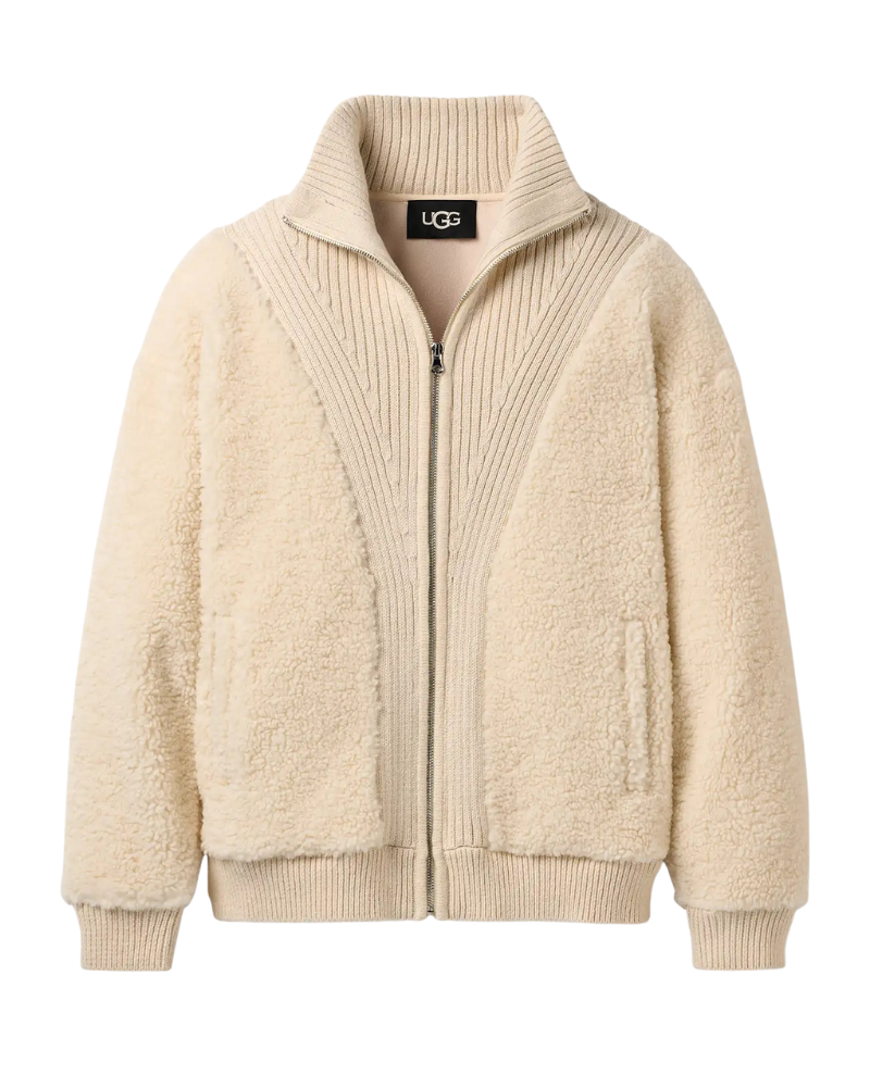UGG 1171488 Cream Isannah ChateauKnit Full Zip Sweatshirt Myselflingerie.com