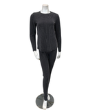 PJSET-GRY Grey Ribbed Heather Round Neck Modal Pajamas Set
