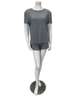 Jackie O'Loungewear SLBST-GRY Grey Heather Shorts Pajamas Set Myselflingerie.com