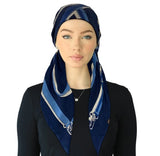 SPC320A-BL Blue Buckle Design Adjustable Closed Back Pre-Tied Bandanna