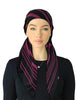 Cherie SPC322A-BLK/BRY Black/Berry Designer Lines Adjustable Closed Back Pre-Tied Bandanna Myselflingerie.com