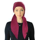 SPC309A-BRY Berry Solid Fringe Design Adjustable Closed Back Pre-Tied Bandanna