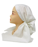 SPC309A-WH White Solid Fringe Design Adjustable Closed Back Pre-Tied Bandanna