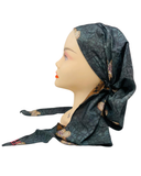 DST-C-BX-2503 Aged Butterfly Silk Prints Adjustable Pre-Tied Bandanna with Velvet Grip