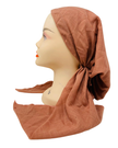 Lizi Headwear IBC-BX-2515 Peach Solid Adjustable Pre-Tied Bandanna with Velvet Grip Myselflingerie.com