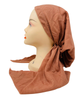 Lizi Headwear IBC-BX-2515 Peach Solid Adjustable Pre-Tied Bandanna with Velvet Grip Myselflingerie.com