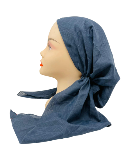 Lizi Headwear IBC-BX-2515 Denim Solid Adjustable Pre-Tied Bandanna with Velvet Grip Myselflingerie.com