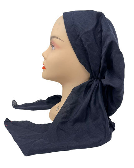 Lizi Headwear IBC-BX-2515 Navy Solid Adjustable Pre-Tied Bandanna with Velvet Grip Myselflingerie.com