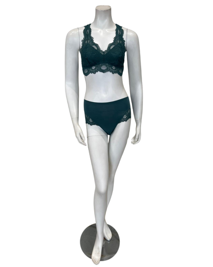 Fleurt 612 + 606 Evergreen Belle Epoque Bralette & Panty Set Myselflingerie.com