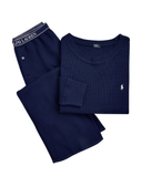 4P0155-R3815 Navy Club Waffle Knit Pajamas Set