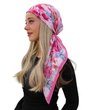 Pink Flower Power Square Scarf
