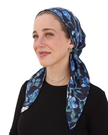 Scarf Bar Royal Blue Florals Square Scarf Myselflingerie.com