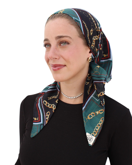 Scarf Bar Emerald Chain Square Scarf Myselflingerie.com