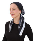 Stripped Black Square Scarf