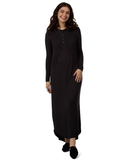 CNL08833 Black Pintuck Button Down Modal Nightgown
