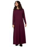 CNL09979 Fig Rhinestone Bow Button Down Modal Nightgown