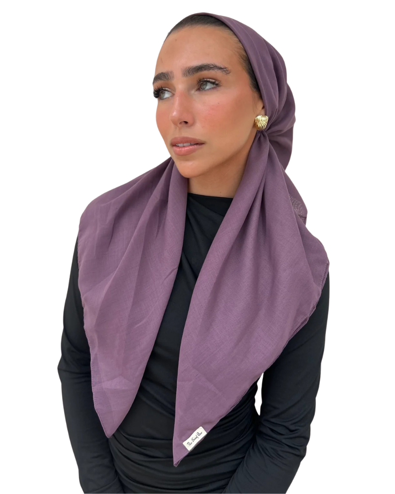 Scarf Bar Solid Deep Plum Cotton Classic Pre-Tied Bandanna with Full Grip Myselflingerie.com