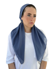 Scarf Bar Solid Denim Blue Cotton Classic Pre-Tied Bandanna with Full Grip Myselflingerie.com