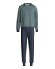 Calida 41282 #549 Dark Glen Relax Comfy Men's 100% Cotton Pajamas Set with Cuff Myselflingerie.com