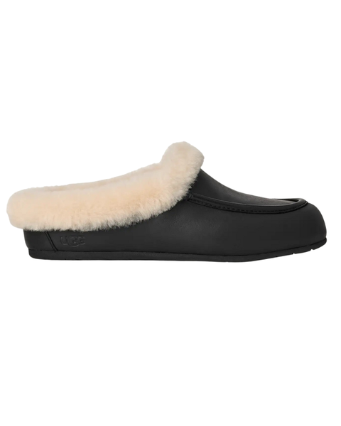 UGG Black Leather Ansley Mule Myselflingerie.com